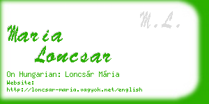 maria loncsar business card