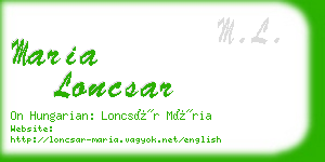 maria loncsar business card